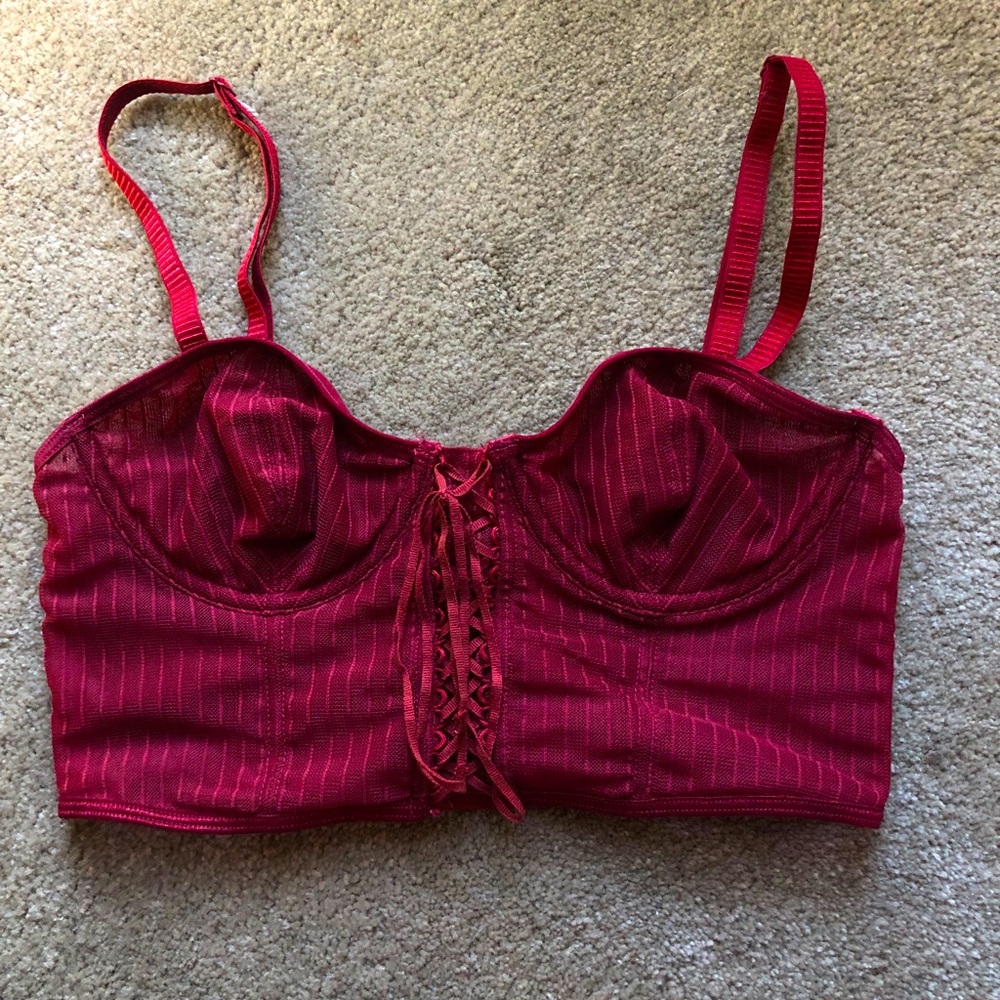 Urban Sheer red corset top